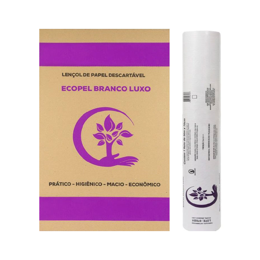 Lençol de Papel Descartável  ECOPEL Branco Luxo