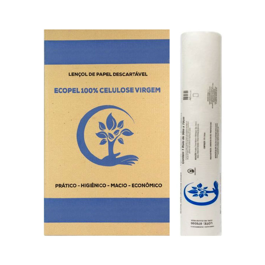 Lençol de Papel Descartável ECOPEL 100% Celulose Virgem
