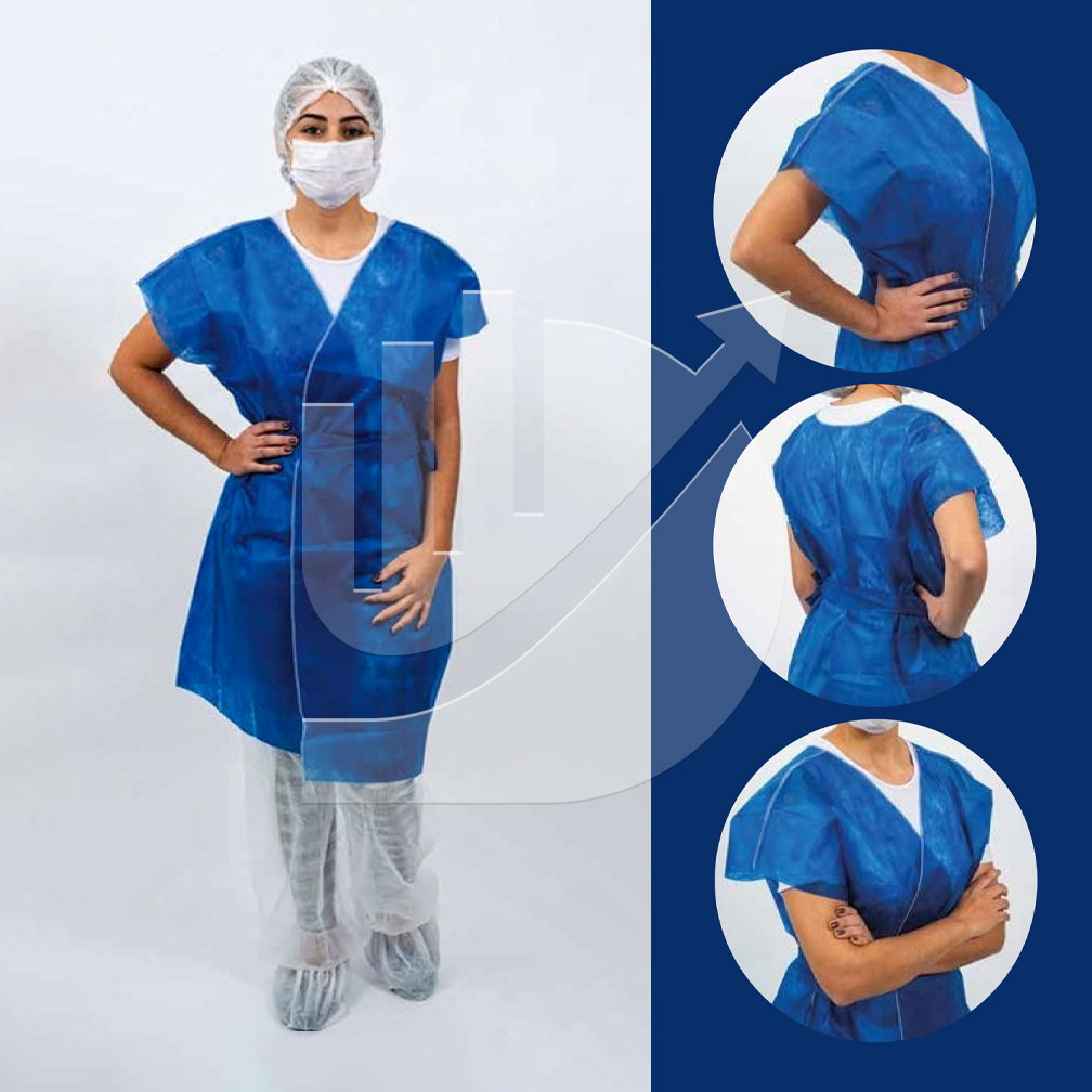 Avental sem manga transpassado
